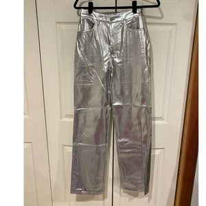 WEWOREWHAT Metallic Silver Pants